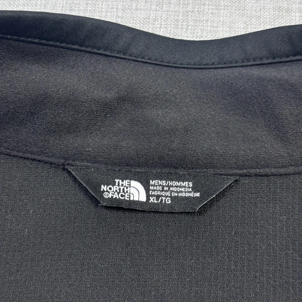 The North Face Windbreaker Vest Mens XL Black Full Zip Softshell Lined Pockets